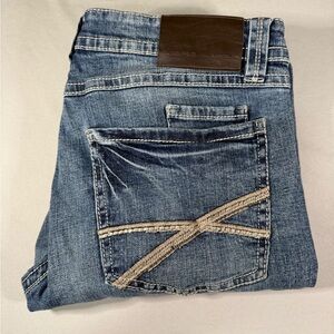 TK Axel Classic Straight Jeans Mens‎ 32x32 Blue Y2K Embroidered X Pocket